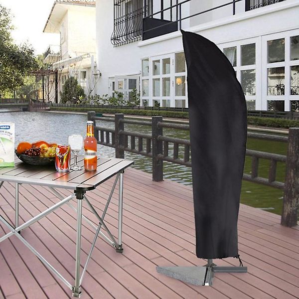 Strandparasol Stativ Udendørs Parasol Skygge Parasol Organizer Parasol Bærepose Sort 205X48cm Black 205X48cm