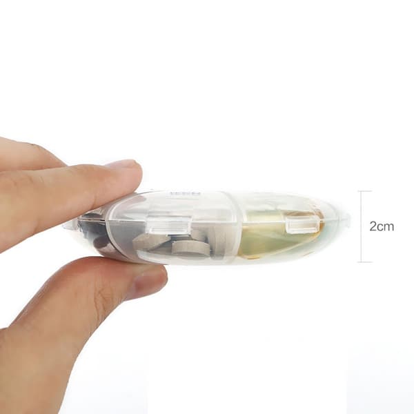 7 Dagers Mini Medisin Organizer Tablett Dispenser Splitter Violet