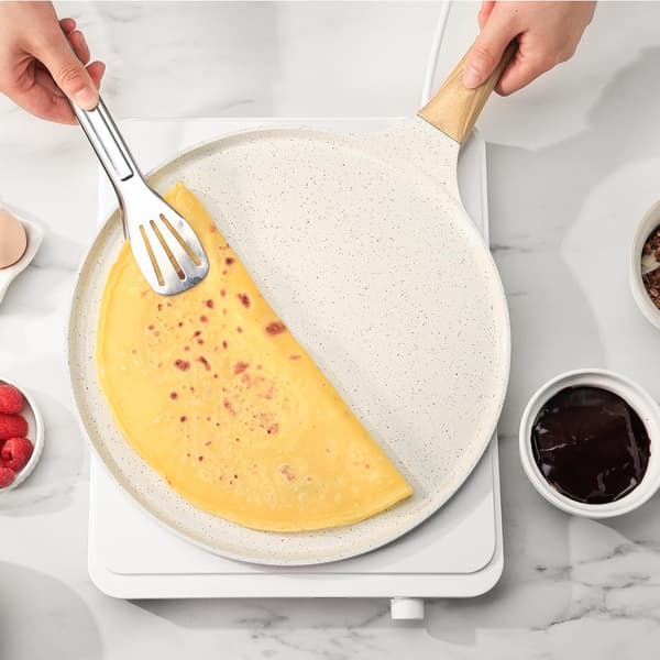 26 cm Crepe Pan - Induction Compatible - Crepe Maker with Batter Spreader