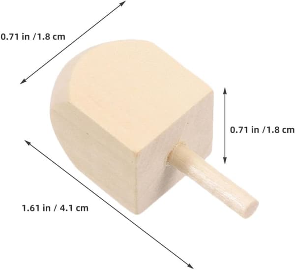 12 stk. tomme trædreidel til Hanukkah, umalede DIY-snurrer