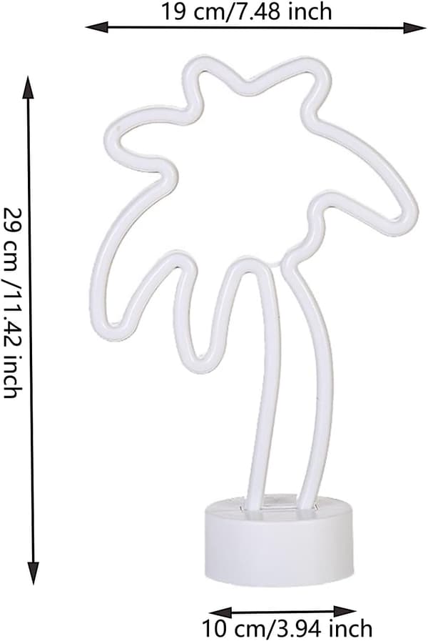 Coconut Palm Neon Light Neon Night Light with Holder LED Neon Sign Battery or USB Powered