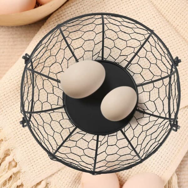 Iron Egg Basket Fruit Basket Fruit Bowl Collection Ceramic Hen Ornaments Decoration Kitchen Accessories B