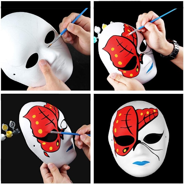 5 st DIY Vita Pappersmask Pulp Tom Handmålad Mask Personlighet Kreativ Fri Design Vit Mask - Maskerad, Cosplay, Dansfest