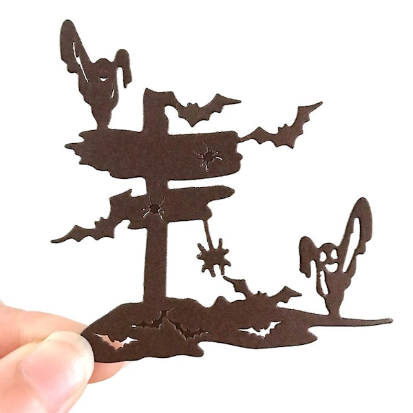 Halloween-lepakko ja -haamu metallileikkurileikkausmalli DIY-romanttiselle albumille paperikorttistensiilileikkuulle reliefille käsityökoristeluun