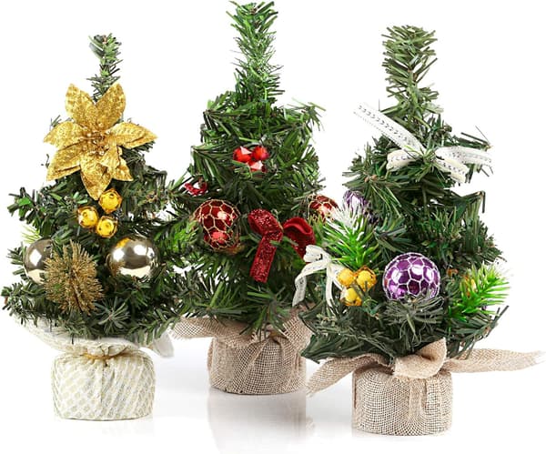 Miniature Artificial Christmas Tree Mini, Set of 3 Artificial Christmas Trees
