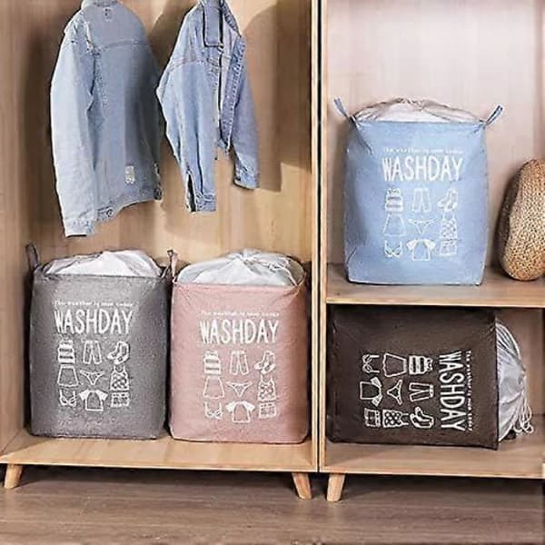 HA~Large Laundry Hamper, Quilt, Clothes, Toys and Sundries Storage Bag, Dustproof Drawstring Opening, Foldable