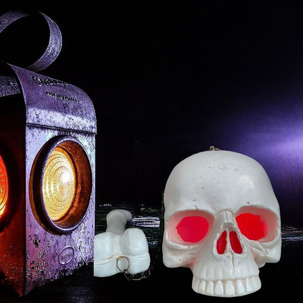 Halloween Skalle-Staty i Resin - Skalle Skelett Staty Dekoration