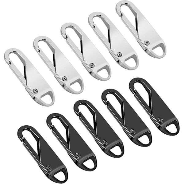 Zipper Pull Replacement 10 Pcs, Detachable Metal Zipper Pull for Suitcases, Coats, Boots, Backpacks