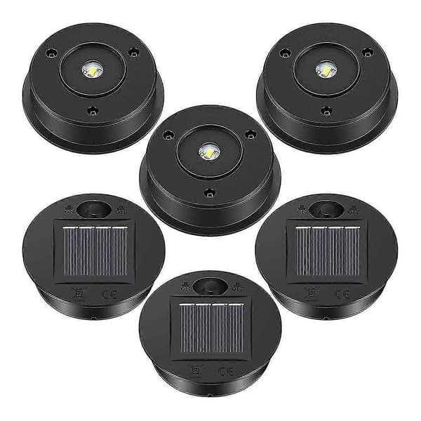 6 stk. solcellelamper erstatningstopp 7 lumen solcellelyktedeler LED solcellepanel lyktelokklys
