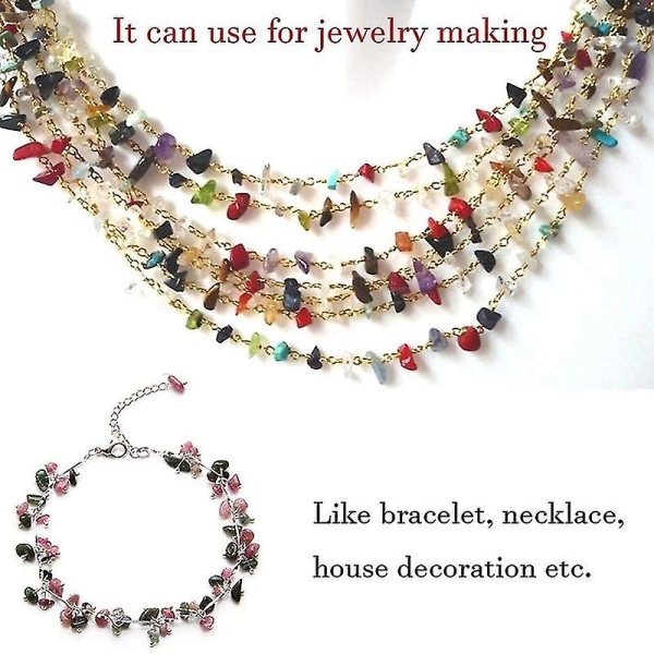 Edelsteinsperler som er kompatible med smykkefremstillingssett 15 farger Crystal Stone Beads