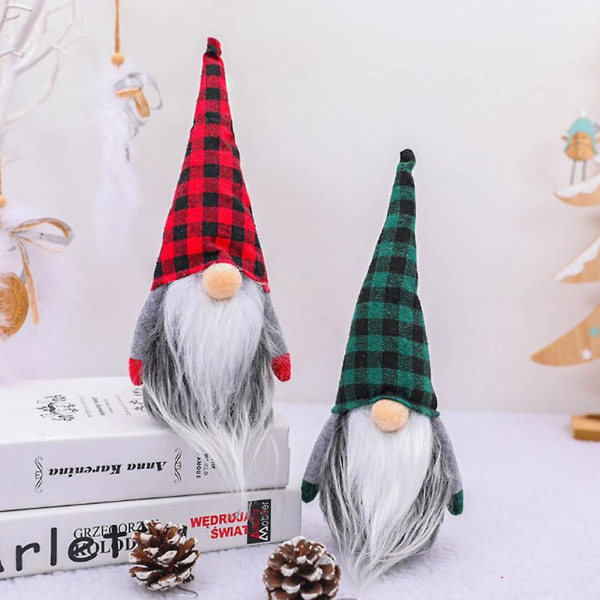 Svart 3-bundet Skjegg Nisse Håndlaget Svensk Tomte Julenisse Dukke Figur Leke Ornament Borddekorasjon Svart 3