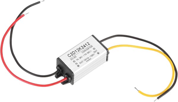 DC 24V til 12V strømomformer 1A 12W spenningsreduksjon IP68 vanntett transformatorforsyningsmoduladapter for bil lastebil solsystem Beige