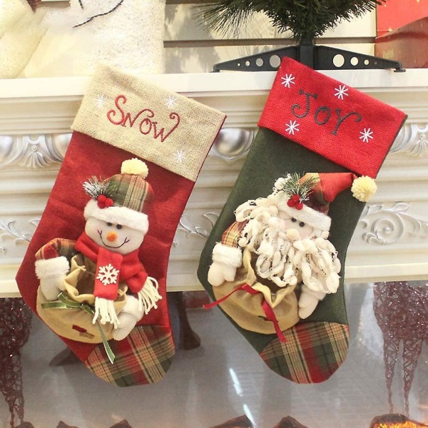 Sokker Hjem Juletræ Gavepose Dekoration Sokker Candy Christmas Snowman Æbletaske Santa Claus Creative Thanksgiving Pendant (farve: Sæt, Størrelse: