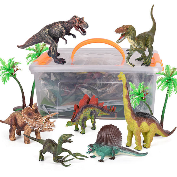 Realistisk Jurassic Dinosaur Play Set til at skabe en Dino-verden inklusive T-Rex, Triceratops, Velociraptor, fantastisk gave til B