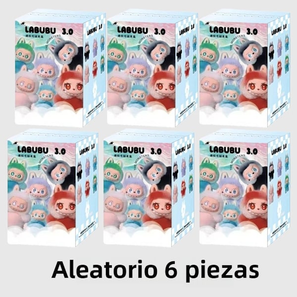 Labubu V3 The Monsters Big Into Energy Series Vinyl Plysj Hænge Blind Box Ansigtdukke Actionfigur Nøglering Gave{HH} Random 6 pcs
