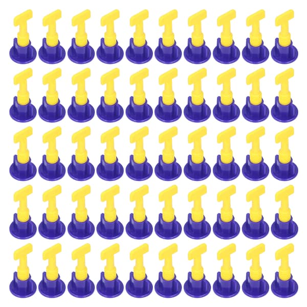 50-pack Tile Leveling System Kit Floor Spacer Tool Set with Wrench Home Blue Yellow