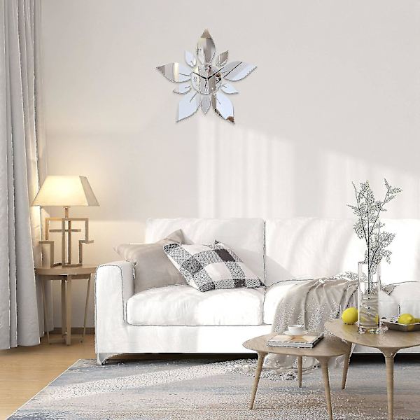 Väggklocka i spegelakryl, enkel sida, modern stil, väggklocka i kvarts, heminredning