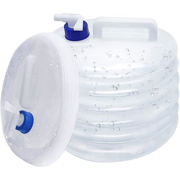 Sammenleggbar vanntank med kran, bærbar sammenleggbar vannflaske med kran, sammenleggbar vanntank, sammenleggbar bøtteflaskeholder, 15l