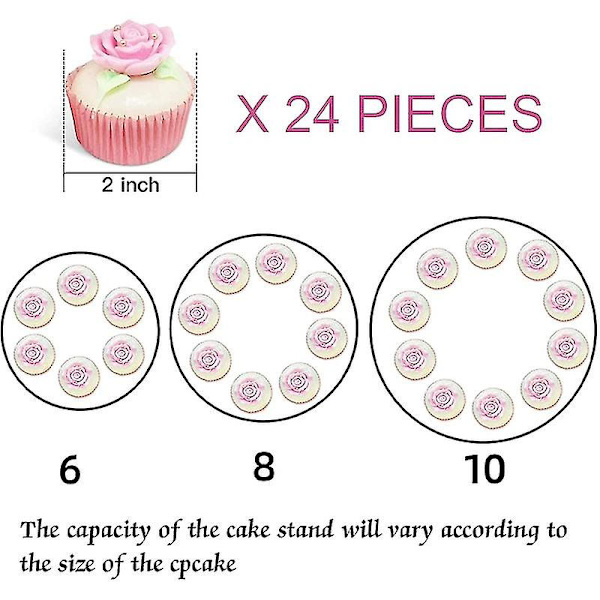 3-vånings Serveringsbricka för Cupcakes, Kompatibel med Bröllop, Födelsedagsfest, 2-pack