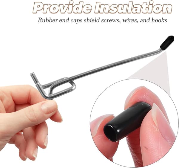 250 Pcs Black 5mm Inner Diameter Pegboard Hook Tip Protectors PVC Thread Protectors