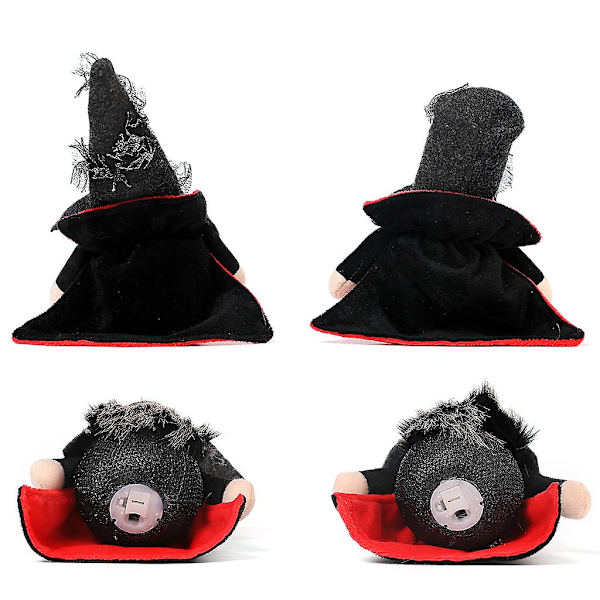 1 stk Halloween Plys Lysende Gnome Ornament Skægtet Hexe Kappe Hat Tophat