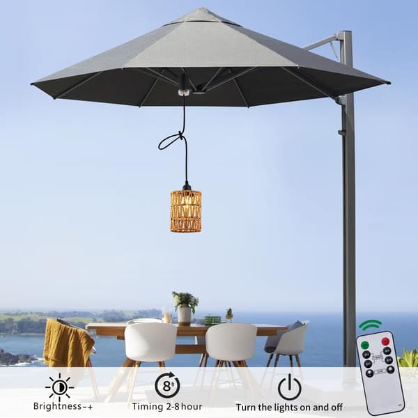 Battery-powered Chandelier with Remote Control, Hanging Outdoor Lantern, Warm White Light, Boho Lantern, Lighting, 4 AA Batteries for Garden Shed, Veranda