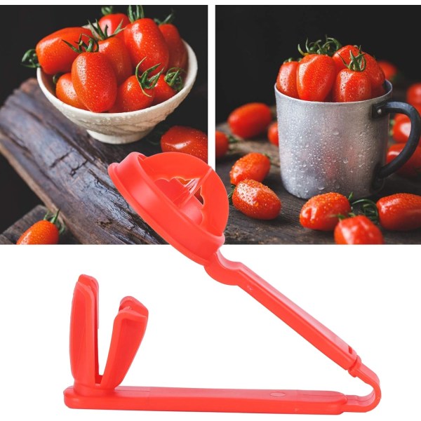 Röd fruktskärare, innovativ mini tomat jordgubbsdruva splitter Enkelt tryck Portabelt kökstillbehör Köksredskap