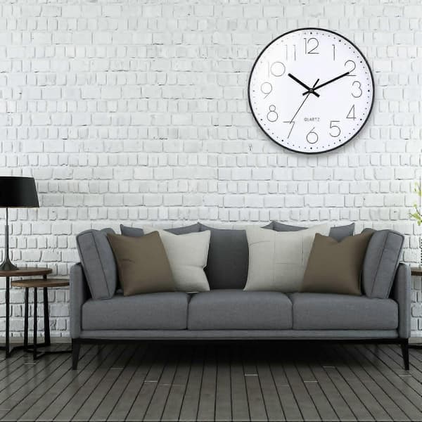 Wall Clock 30 cm Silent Noiseless Quartz Decorative Clocks with Stereoscopic Dial Ultra-quiet Movement Quartz