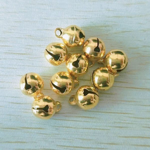 Liten Metallklocka Jul Klocka DIY Pärlor Dekoration Tillbehör-14mm