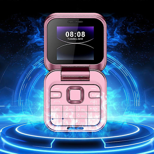 2024 Ny Mini Flip Mobiltelefon 2 SIM-kort Lille Skærm Foldbar Mobiltelefon Ulåst Flip Telefon 2G Flip Mobiltelefon Til Seniorer [DB] Pink