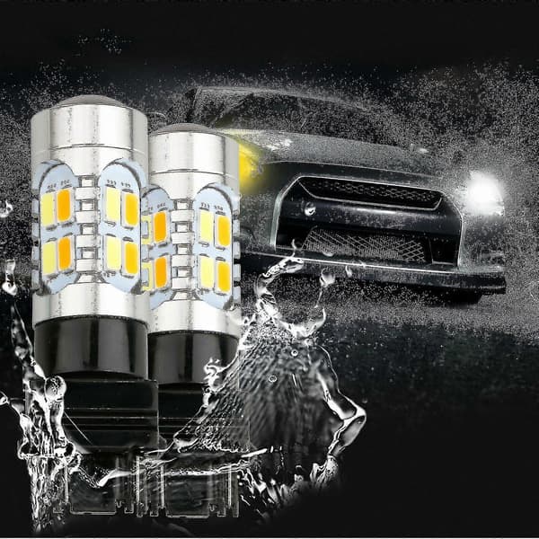 3157 LED DRL Hvit/Gul Switchback Blinklys Parkeringslys Pærer