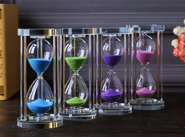 Transparent Krystal Timeglas Timeglas Ur Håndværk Glas Dekoration, 15 Minutter / 30 Minutter / 60 Minutter (Pink, 60 Minutter)