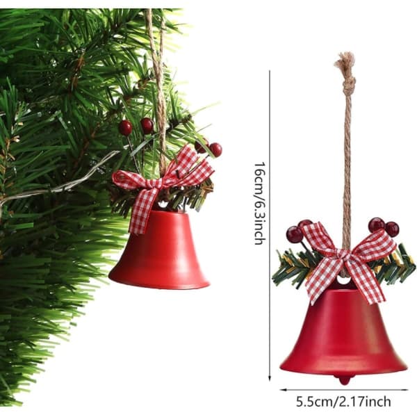 Christmas Tree Decorations with Chimes in Red, White, and Green, Christmas Tree