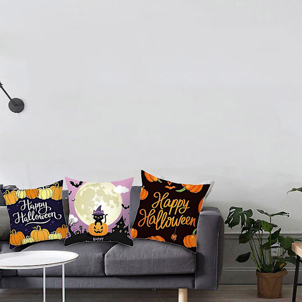 Halloween Pyntekasse Dekorasjon Fest Pumpekin Bat Ghost Putetrekk Farmhouse Putetrekk Dekorasjoner