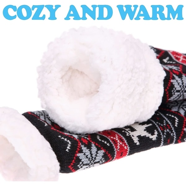 Dam Vinter Supermjuka Varma Mysiga Fuzzy Snowflake Deer Fleecefodrade