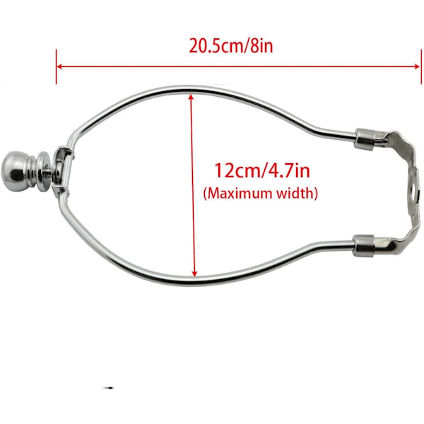 1-pack 8 tum Lamphållare DIY Belysningstillbehör Hornram Lampskärmfäste för Bord/Golvlampa Silver