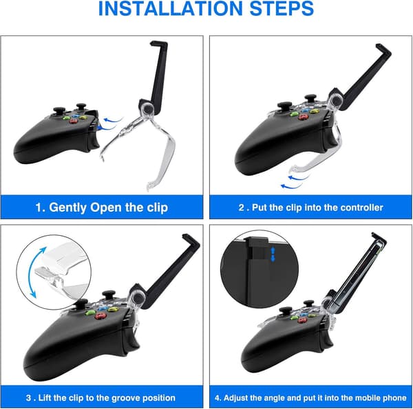 Phone Holder for Xbox Series S/X Controller, Foldable Retractable Game Controller Holder Smart Clip Holder for Xbox Series S/X Game Controller