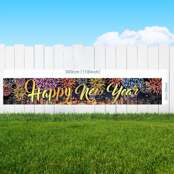 2 st Happy New Year Dekorationer Utomhus Trädgårdsbanderoll | Happy New Year Dekorationer 2025 | Nyårsdekorationer 2025 | Dekorationer