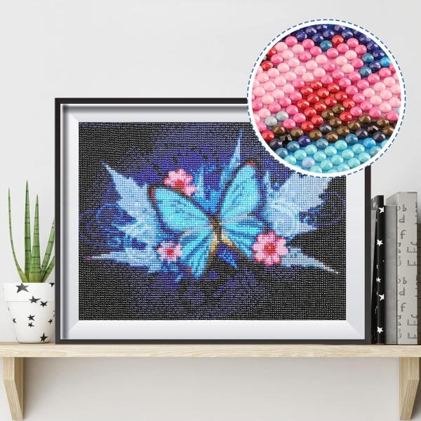 Diamantmaleri Kit Fuld Bor Maple Leave Butterfly DIY Rhinestone Broderi Korssting Kunst Håndværk til Hjem Væggen Dekoration 30x40c