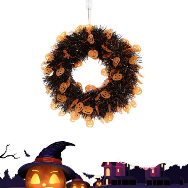 Halloween Dørkrans med Hengepynt - Dekorativ Gresskar for Tilbehør og Pynt