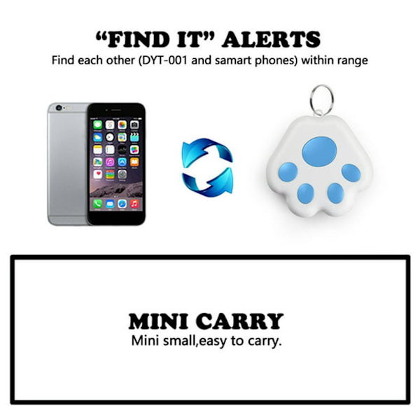 Smart GPS-spårare med Bluetooth-stöd, Anti-Lost-larm, Lokator