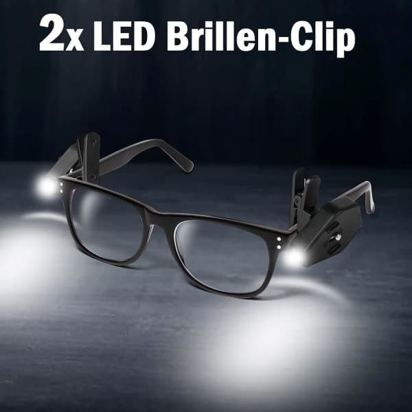 Mini LED reading lamp for glasses - LED clip for glasses - Practical accessory for reading or concentration without illuminating the room too much
