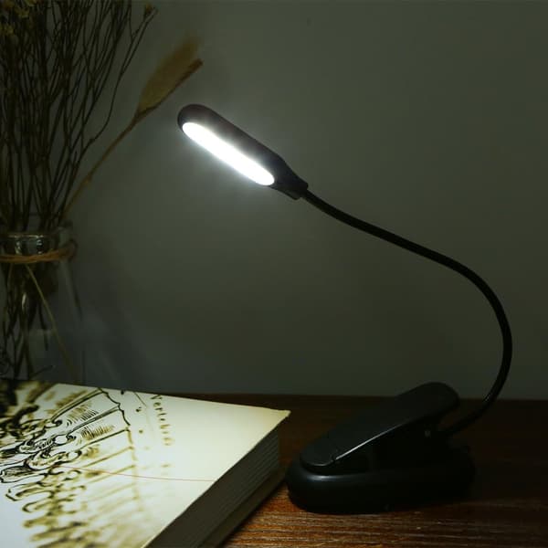Portable LED Clip Table Lamp with Flexible Arm, Adjustable, Robust, Lightweight, Eye-Friendly, Perfect for Night Reading