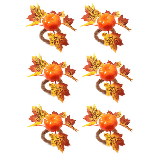 Napkin Ringschristmas Pumpkin Napkin Rings For Autumn Fall Leaves Decoration Supplies