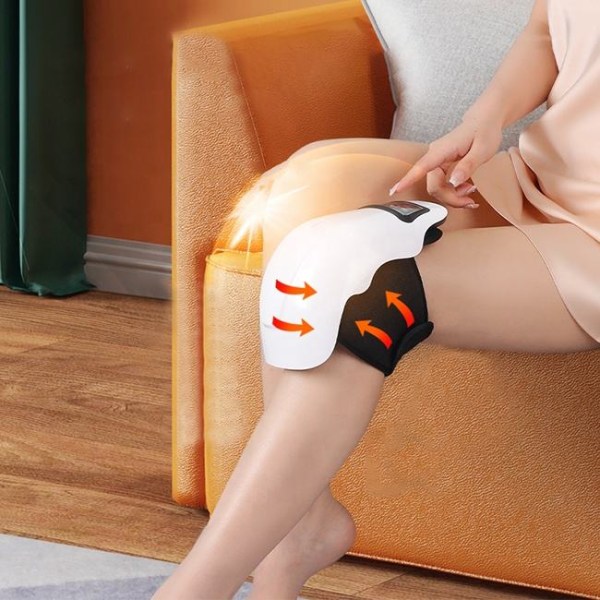 Knä massageapparat, sladdlös knä massageapparat med värme och kompression LED-skärm Bärbar infraröd värmevibrationsmassage för