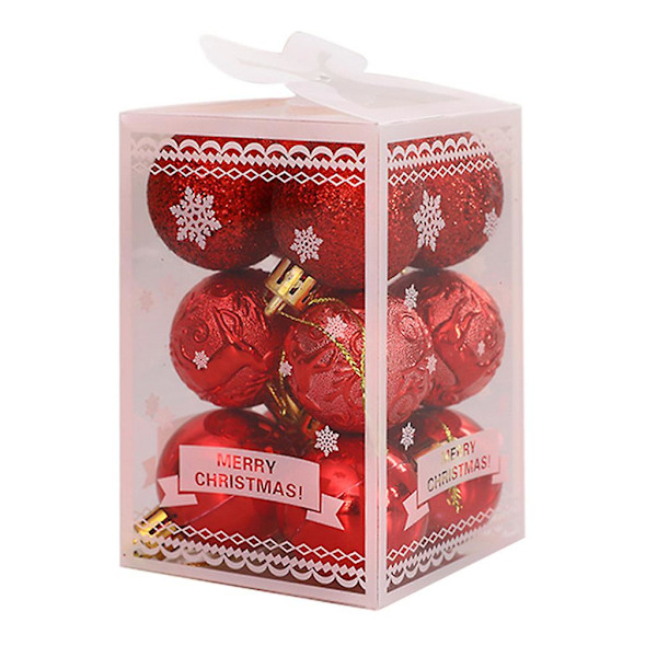 Grå 12 stk. 4 cm Glitter Juletræ Uknuselige Kuglepynt Multifarvet Julefest Dekorationer Hængende Vedhæng Grå