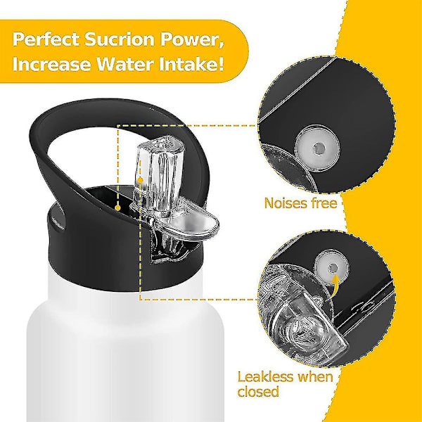 Sugrörlock Kompatibelt med Hydro Flask, Isolerad Sportvattenflaska Sugrörlock