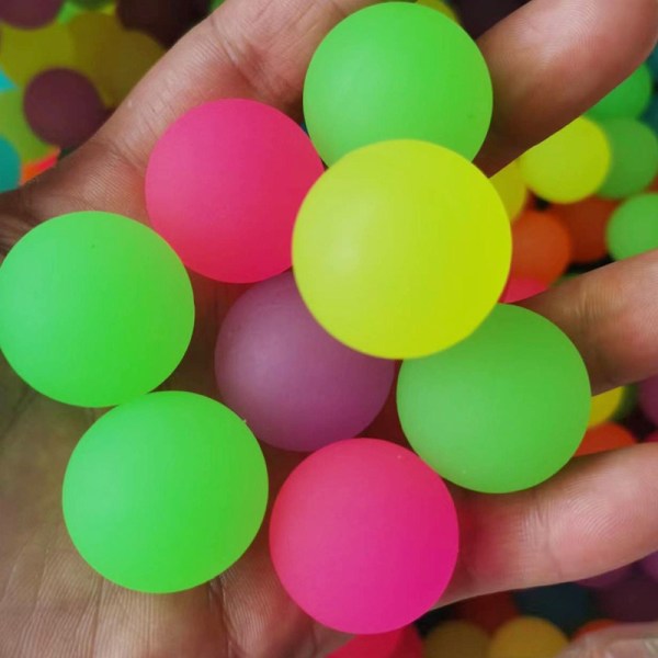 100-pack studsbollar för barn - 30 mm superstudsbollar av gummi för födelsedagsfester, priser, presenter (neon)
