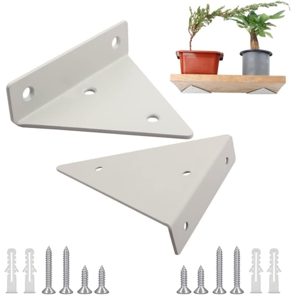 2 Pieces Triangle Metal Brackets, Triangle Shelf Bracket, Floating Shelf Bracket, Triangle Bracket, with Mounting Accessories, for