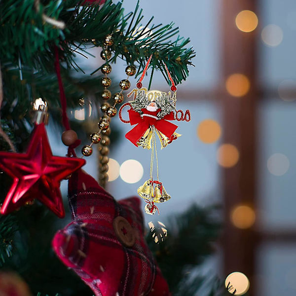 Juleklokke Dekorationer Julemand Klokke Vedhæng Juletræ Pynt Hængende Dekoration Vedhæng Til Jul Ferie Fest Hjem Dekoration 2stk Blandet Farve